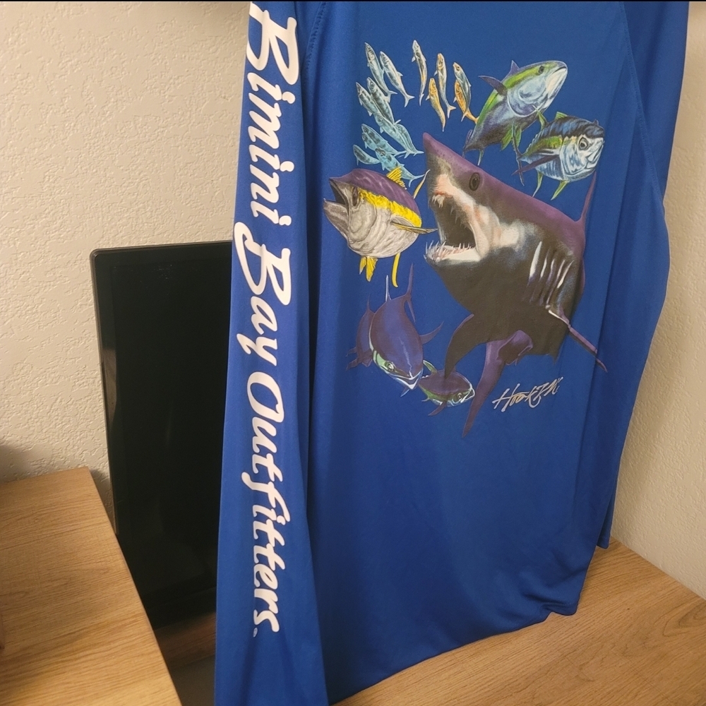 Men's Blue Fishing Shirt